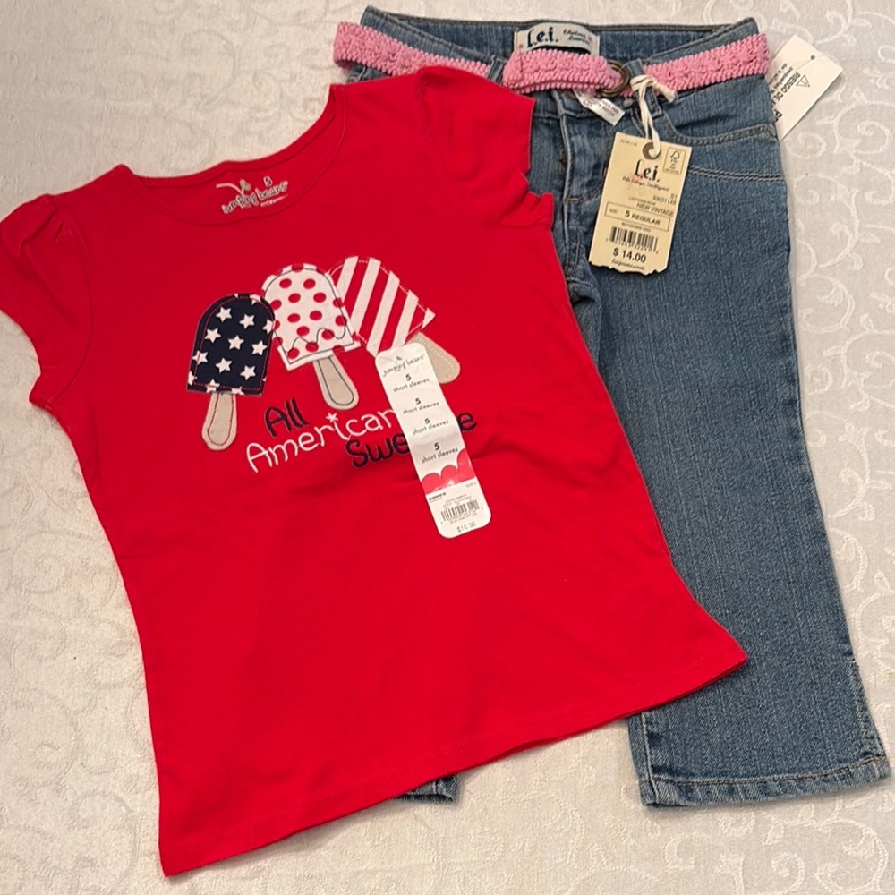 Lei kids jeans and Jumping Beans Americana tee shirt